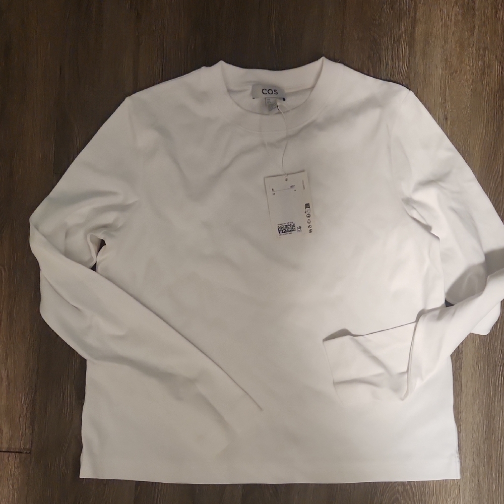 COS NWT Womens Boxy White Longsleve